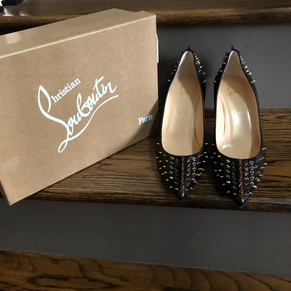 Christian Louboutin tri colored spike heels
